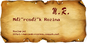 Márcsák Rozina névjegykártya